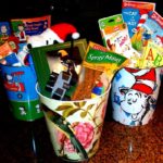 Using a Decorative Trash Can as a Gift Basket