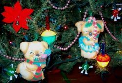 Fabric Bear Christmas tree ornaments