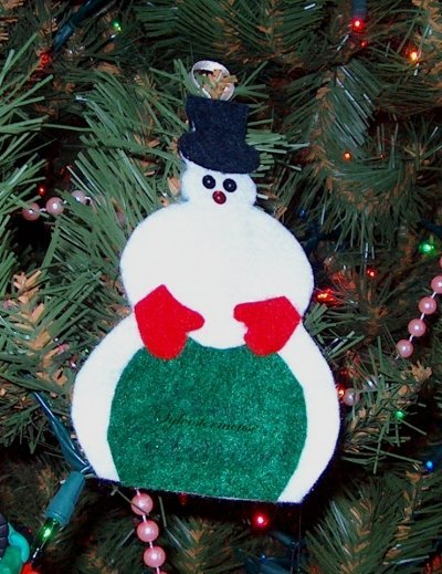 Handmade Snowman Christmas tree ornament